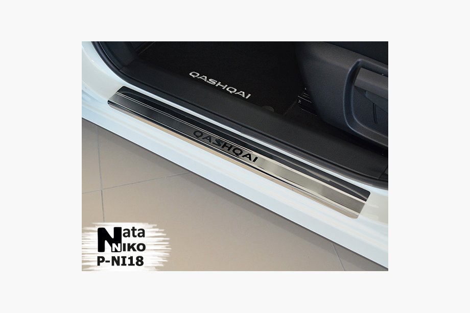 Nissan Qashqai 2010–2014 Dørtrinslister Nathaniko (4 stk., rustfrit stål) Premium - 3M tape, 0,8 mm Foto 2