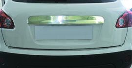 Nissan Qashqai 2007–2010 Liste over nummerplade (rustfrit stål) Uden knap, Carmos - tyrkisk stål foto 2