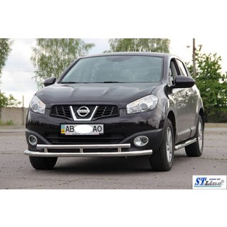 Forreste dobbeltrørs kofangerbøjle ST016 (rustfrit stål) Nissan Qashqai 2010–2014 foto 2