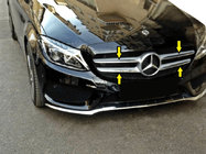Mercedes C-klasse W205 2014–2021 Grillafdækning (rustfrit stål) foto 2