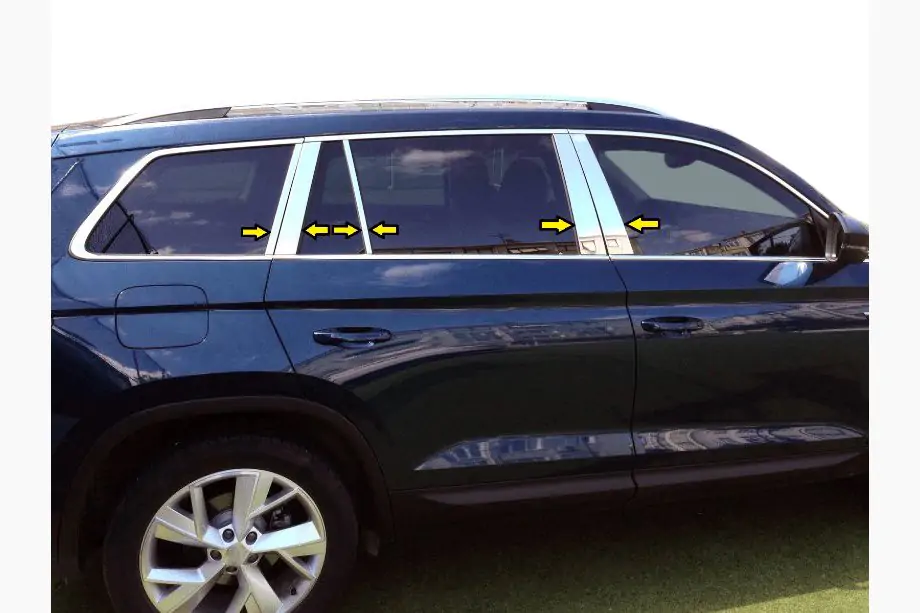 Skoda Kodiaq 2016–2023 Dørstolpelister (rustfrit stål) Image