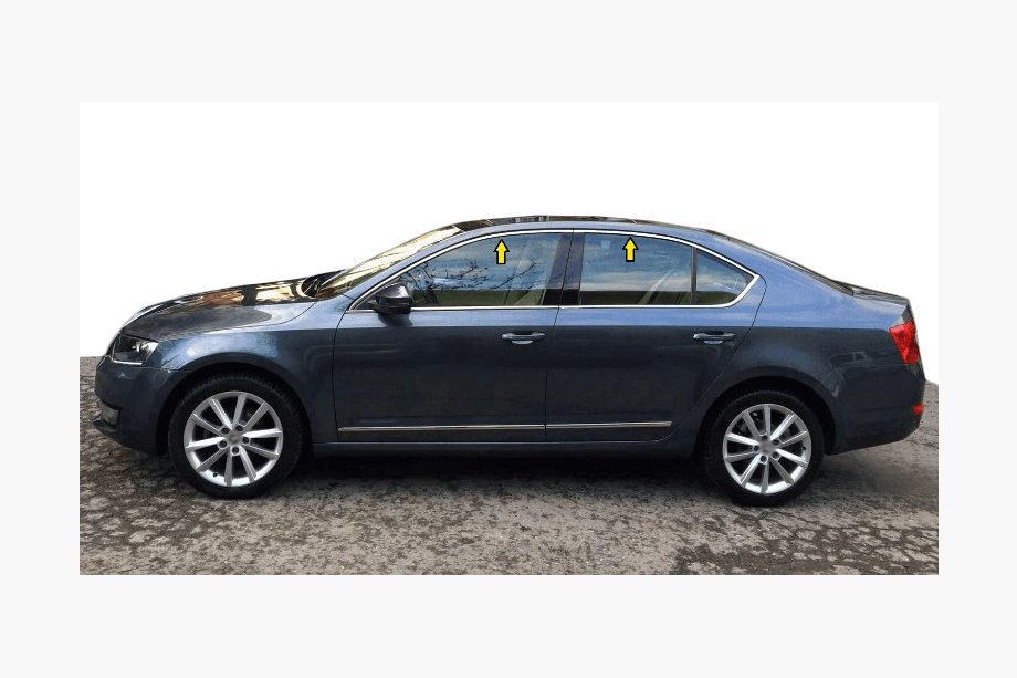 Skoda Octavia III A7 2013–2019 Øvre vindueslister (4 stk., rustfrit stål) Image