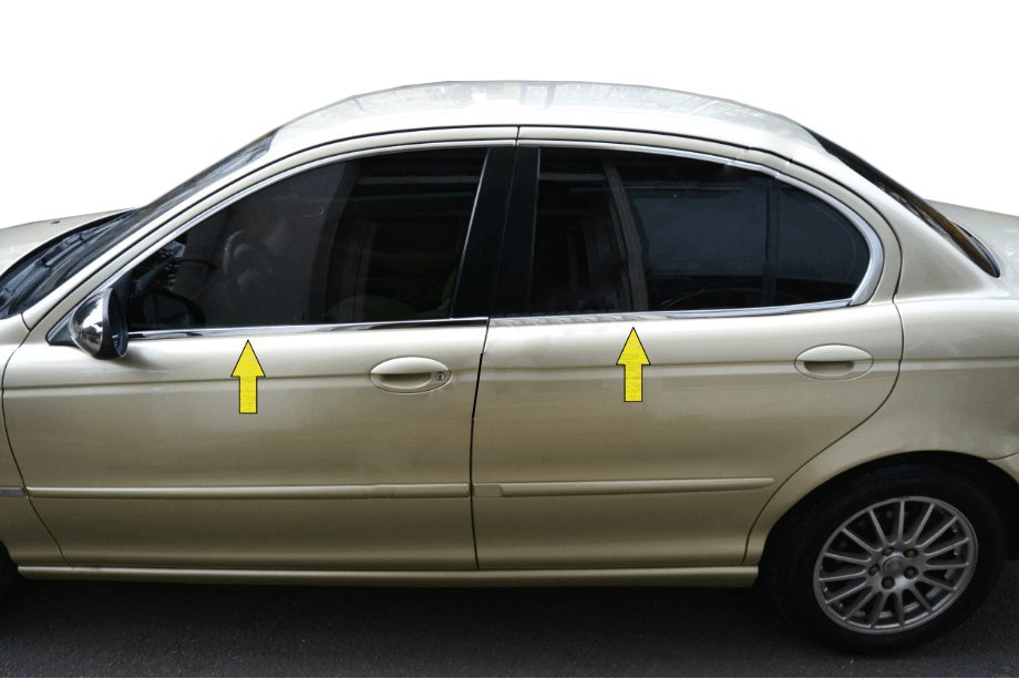 Jaguar X-Type 2001–2009 Nedre vinduesliste (rustfrit stål) Image