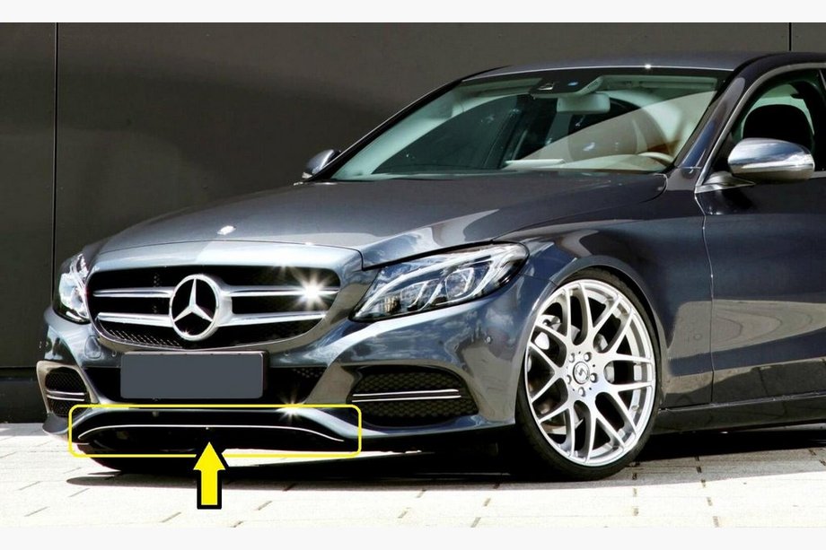 Mercedes C-klasse W205 2014–2021 NEDSAT! Kofangerbeskytter V1 (rustfrit stål) Image