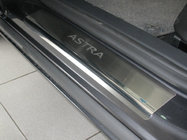 Opel Astra J 2009–2015 Dørtrinslister Nathaniko (4 stk., rustfrit stål) Premium - 3M tape, 0,8 mm foto 1