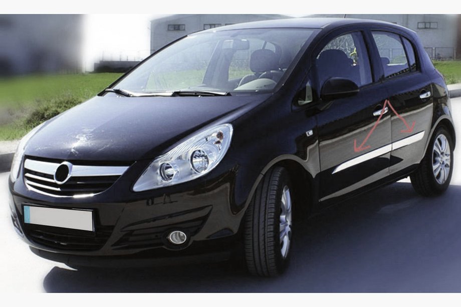 Opel Corsa D 2007–2014 Dørlister (4 stk., rustfrit stål) Image