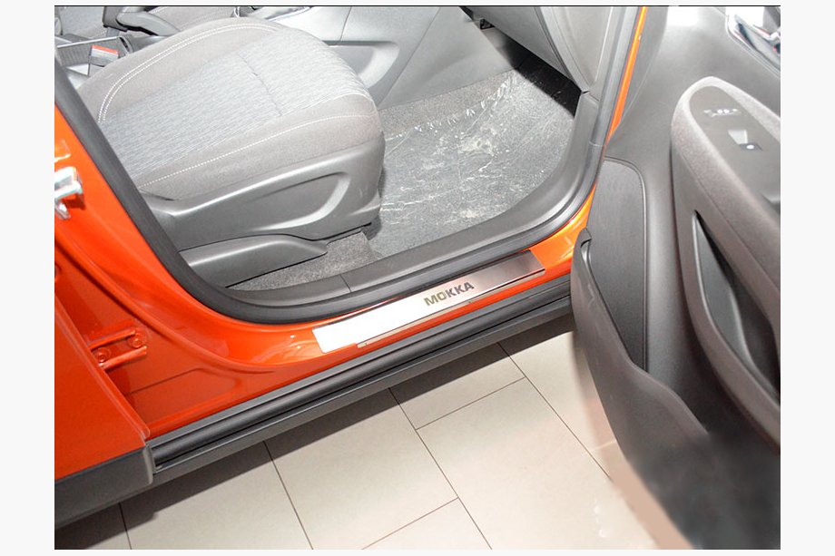 Opel Mokka 2012–2021 Dørtrinslister Nathaniko (4 stk., rustfrit stål) Premium - 3M tape, 0,8 mm Image