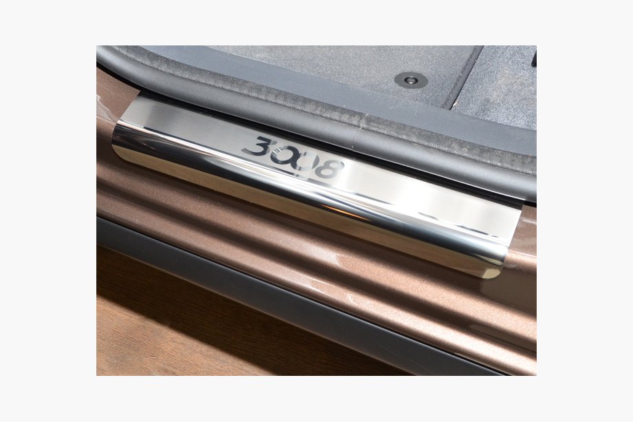 Peugeot 3008 2008–2016 Dørtrinslister Nathaniko (4 stk., rustfrit stål) Premium - 3M tape, 0,8 mm Image