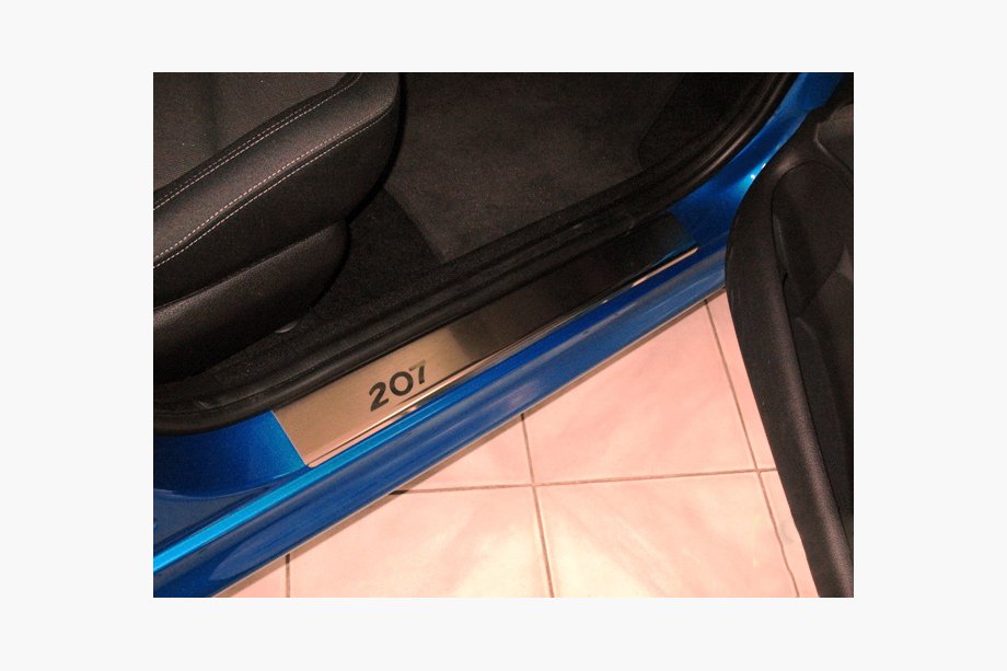 Peugeot 207 2006–2014 Dørtrinslister Nathaniko (4 stk., rustfrit stål) Standard - Lohmann tape, 0,5 mm Image