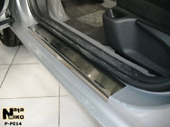 Peugeot 407 2004–2011 Dørtrinslister Nathaniko (4 stk., rustfrit stål) Standard - Lohmann tape, 0,5 mm foto 1