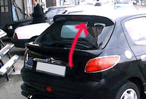Peugeot 206 1998–2024 Solskærm over forruden (til lakering) foto 1