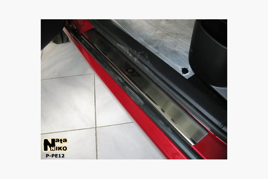Peugeot 307 2001–2008 Dørtrinslister Nathaniko (4 stk., rustfrit stål) Standard - Lohmann tape, 0,5 mm Image