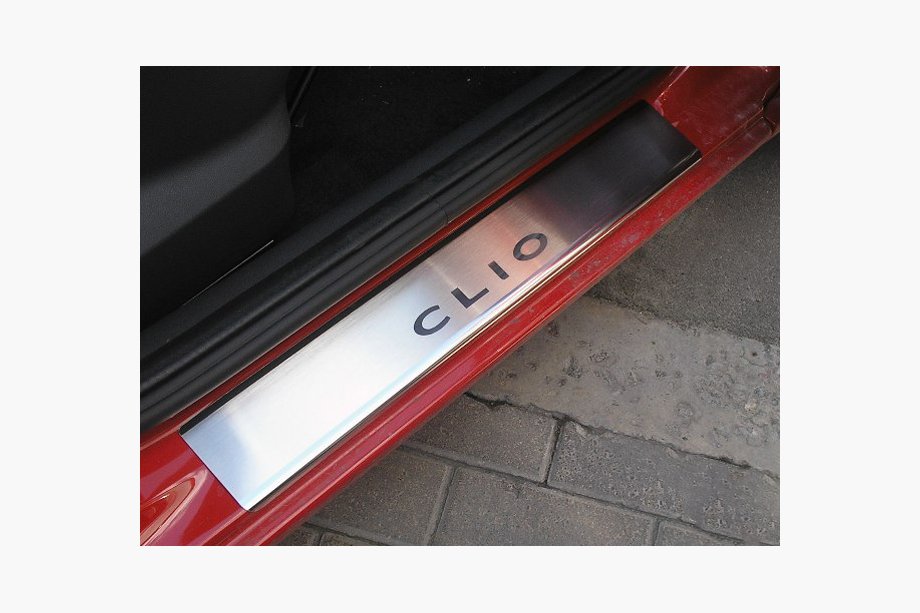 Renault Clio III 2005–2012 Dørtrinslister Nathaniko (4 stk., rustfrit stål) Standard - Lohmann tape, 0,5 mm Image