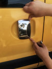 Renault Kangoo 1998–2008 Dørgrebsdæksler i rustfrit stål 2 forreste ↗ 2 skydedørshåndtag foto 2