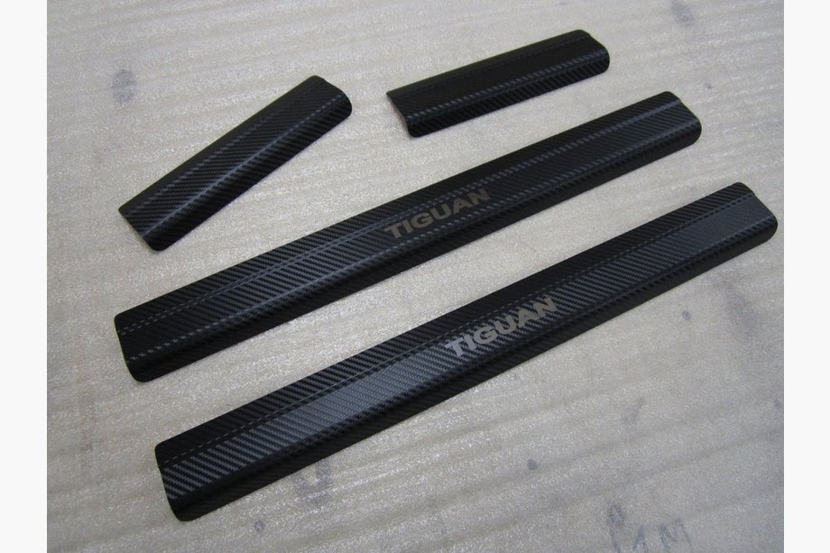 Volkswagen Tiguan 2007–2016 Dørtrinslister Nathaniko (4 stk., rustfrit stål) Standard - Lohmann tape, 0,5 mm Foto 2