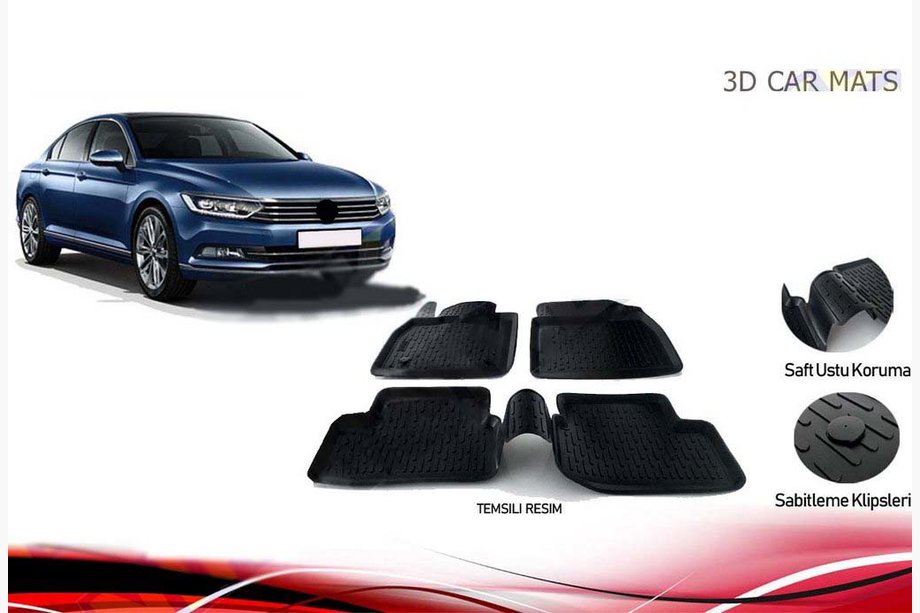 Volkswagen Passat B8 2015–2023 Gummimåtter (4 stk., Niken 3D) Image