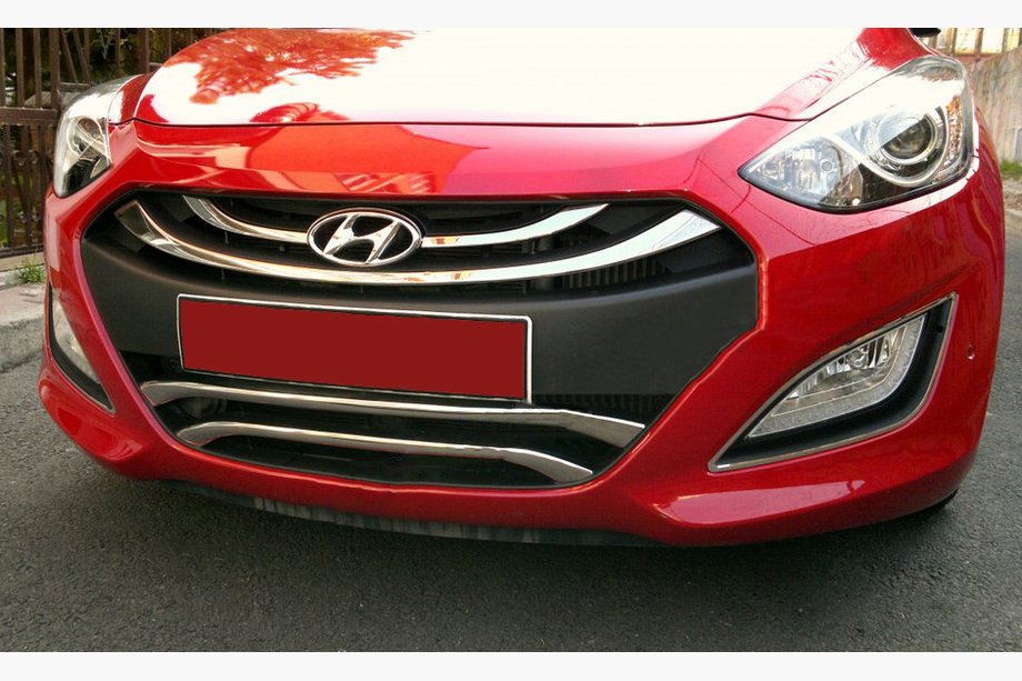 Hyundai I-30 2012–2017 Kromlister til nedre kølergrill, Type 2 (rustfrit stål) Image
