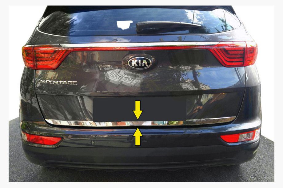 Kia Sportage 2015–2021 Bagklap kantliste, nederste (rustfrit stål) Image