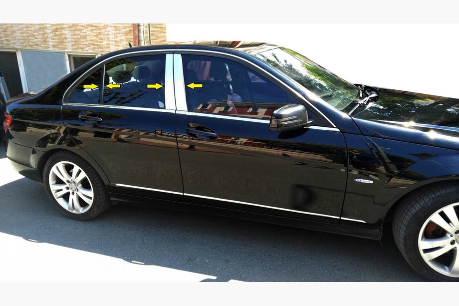 Mercedes C-class W204 2007–2015 Stolpedæksler (rustfrit stål) Image