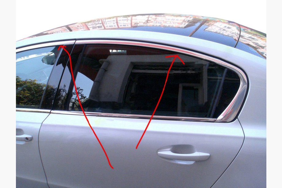 Peugeot 508 2010–2018 Øvre vinduesliste (Sedan, rustfrit stål) Image