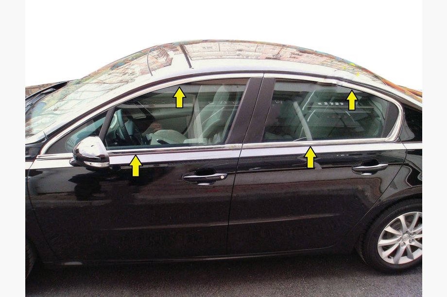 Peugeot 508 2010–2018 Komplet vindueslister (Sedan, rustfrit stål) Image