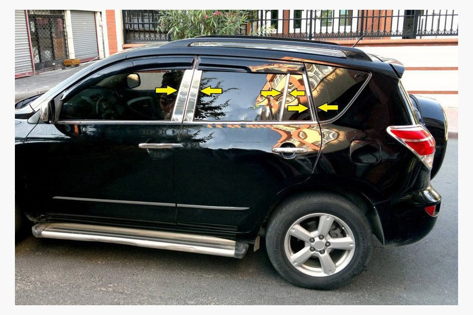 Toyota Rav 4 2006–2013 Dørstolpelister (rustfrit stål) Image
