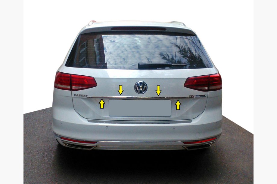 Volkswagen Passat B8 2015–2023 Kromliste over nummerplade SW (Carmos, rustfrit stål) Image