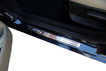 Renault Megane II 2004–2009 Trådløse dørtrinslister med LED-lys (2 stk., rustfrit stål) foto 1