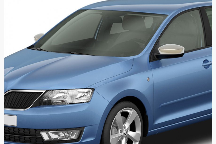 Skoda Rapid 2012–2019 Krom spejlkapper uden udskæring til blinklys (2 stk., rustfrit stål) Image