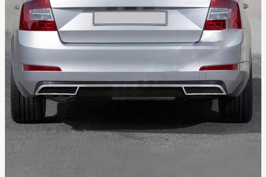 Skoda Octavia III A7 2013–2019 Bageste diffuser-ramme (2013-2017, rustfrit stål) Image