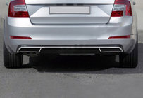 Skoda Octavia III A7 2013–2019 Bageste diffuser-ramme (2013-2017, rustfrit stål) foto 1