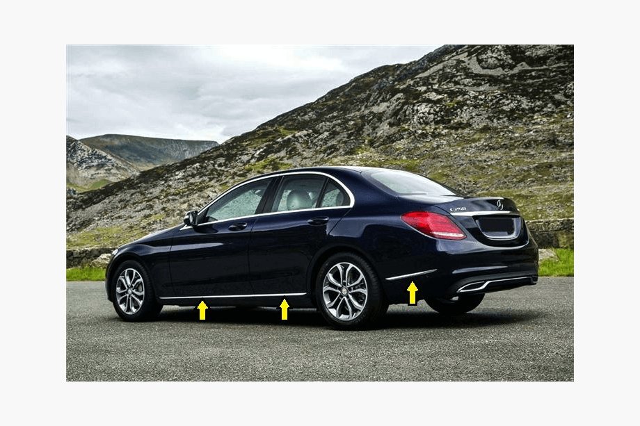 Mercedes C-klasse W205 2014–2021 Dæklister til dørmolding V1 (rustfrit stål) Image