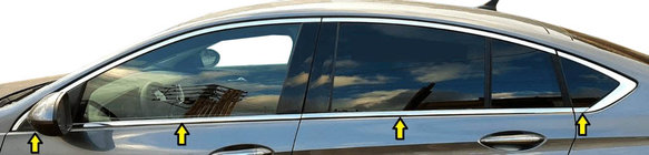 Opel Insignia 2017–2022 Vindueslister (8 stk., rustfrit stål) foto 1