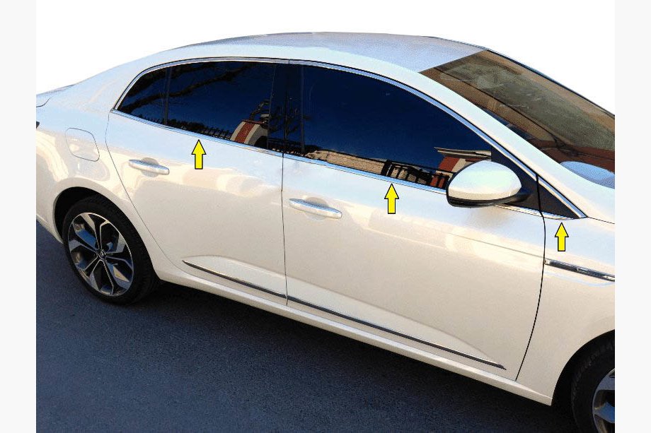 Renault Megane IV 2016–2025 Nedre vindueslister (Sedan, 6 stk., rustfrit stål) Image