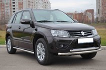 Suzuki Grand Vitara 2005–2017 Dobbelt frontbøjle 60/42 mm (rustfrit stål) foto 3