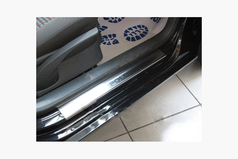 Volkswagen Polo 2001–2009 Dørtrinslister Nathaniko (4 stk., rustfrit stål) Standard - Lohmann tape, 0,5 mm Image