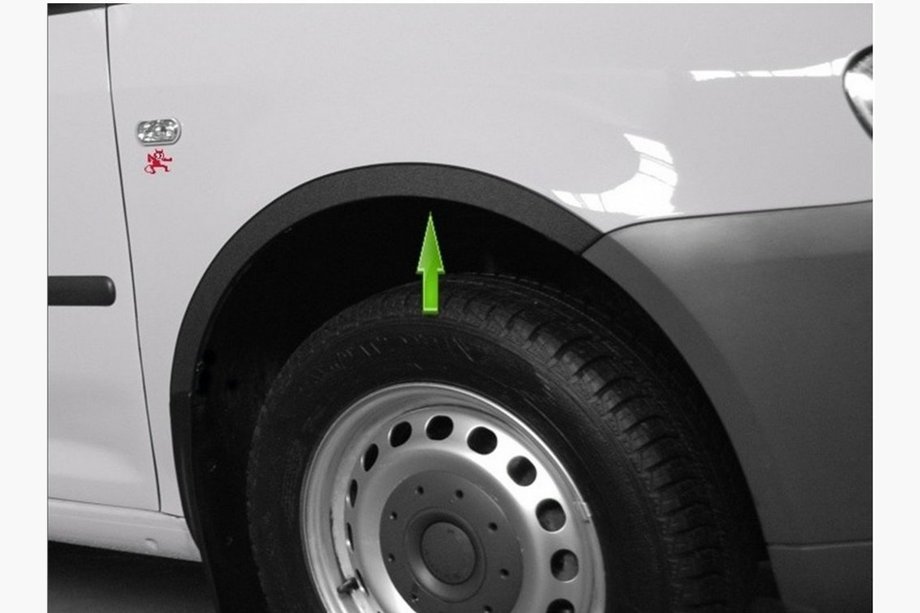 Volkswagen Caddy 2004–2010 Skærmkantslister (mat sort) Kort akselafstand, 2 skydedøre (plast) Foto 2