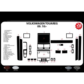 Instrumentbordbeklædning Volkswagen Touareg 2002–2010 foto 2