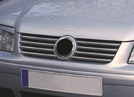 Volkswagen Bora 1998–2004 NEDSAT! Kromlister til grill (6 stk., rustfrit stål) foto 1