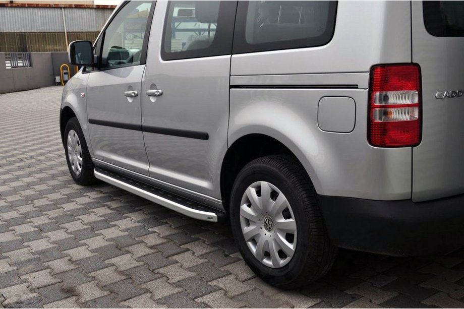 Volkswagen Caddy 2004–2010 Fullmond sidetrin (2 stk., alu) Image