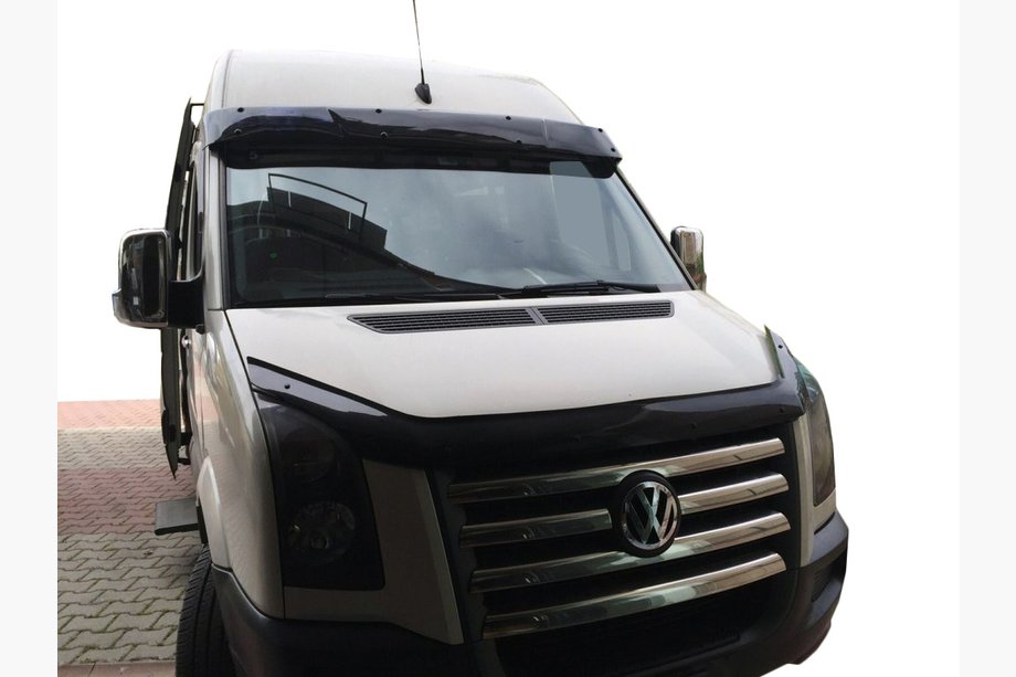 Volkswagen Crafter 2006–2016 Forrudevisir på ramme V1 (sort højglans, 5 mm) Image