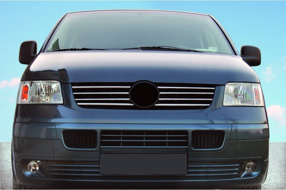 Volkswagen T5 Transporter 2003–2010 Krom kantlister til kølergrill (8 stk., rustfrit stål) Image