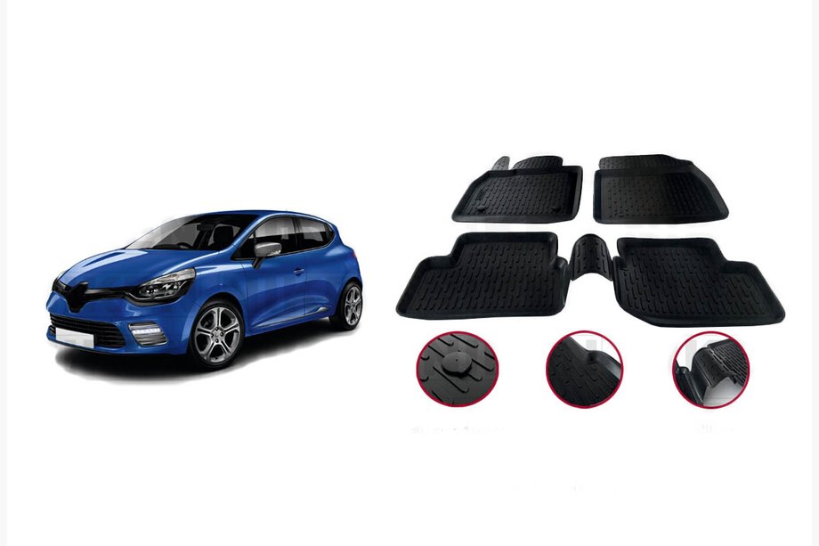 Renault Clio IV 2012–2019 Gummimåtter (4 stk., Niken 3D) Image