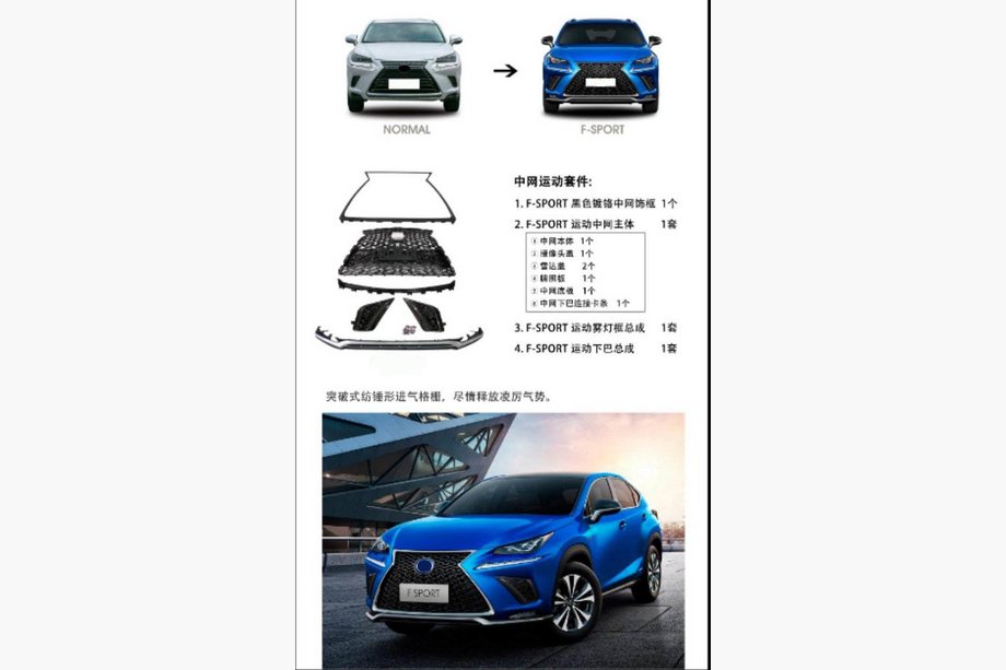 Lexus NX 2014–2021 Frontgrill med frontlip F-Sport (2018+) Image