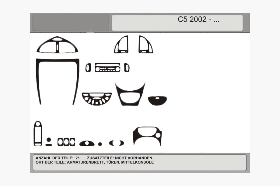Citroen C-5 2008–2017 Tilbud! Instrumentbordbeklædning (carbon-look) Image