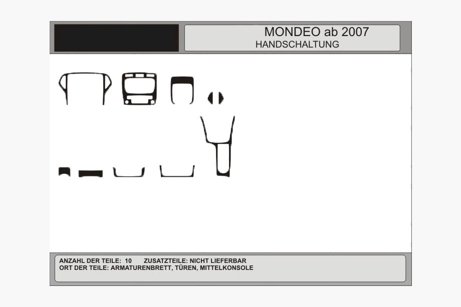 Ford Mondeo 2008–2014 Instrumentbordslister (carbon) Image