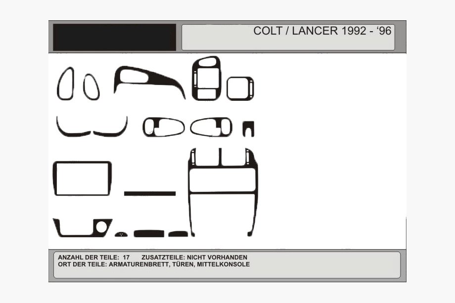 Mitsubishi Colt 1992–1996 Tilbud! Instrumentbordbeklædning (carbon-look) Image