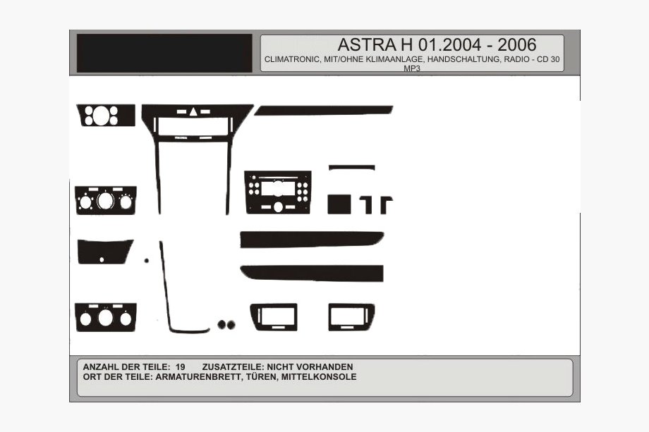 Opel Astra H 2004–2013 Tilbud! Instrumentbrætslister (trælook) Image