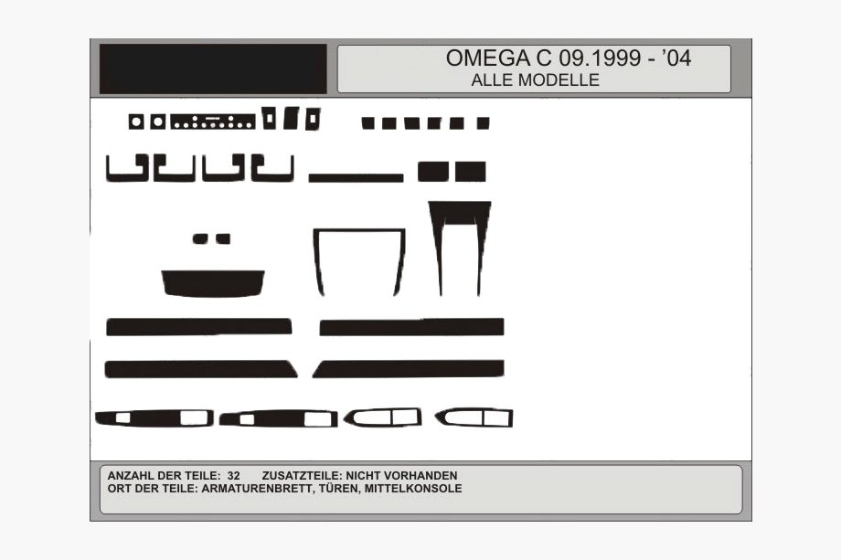 Opel Omega B 1994–2003 TILBUD! Instrumentbordslister i aluminiumlook (1993-1999) Image