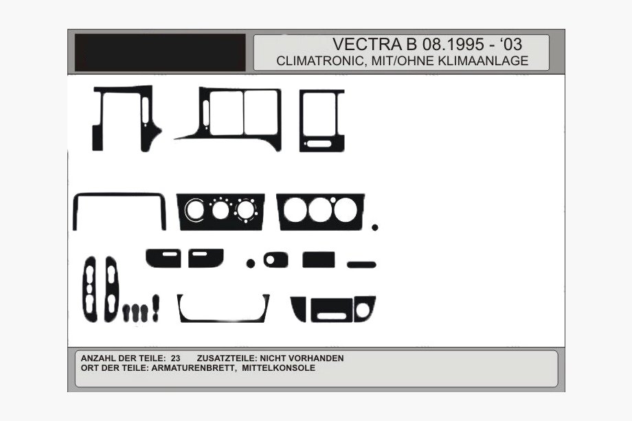 Opel Vectra B 1995–2002 Instrumentbrætpanelbeklædning i trælook (TILBUD) Image